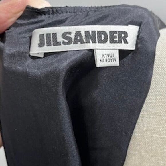 Jil Sander Women's Sleeveless Sheath Dress Black Pin Hole Design Sz Lg/US 8/40 - Picture 4 of 11